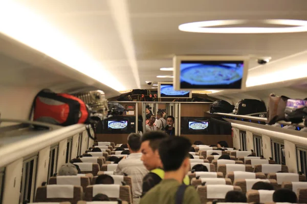 Interiör Fuxing Höghastighetståg Peking Tianjin Intercity Railway Innan Den Lämnar — Stockfoto