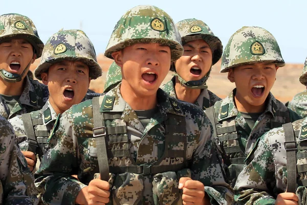 Tentara Tiongkok Dari Pla Tentara Pembebasan Rakyat Mengambil Bagian Dalam — Stok Foto