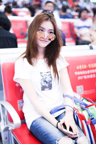 Chinese Actrice Jelly Lin Lin Yun Afgebeeld Shanghai Hongqiao International — Stockfoto