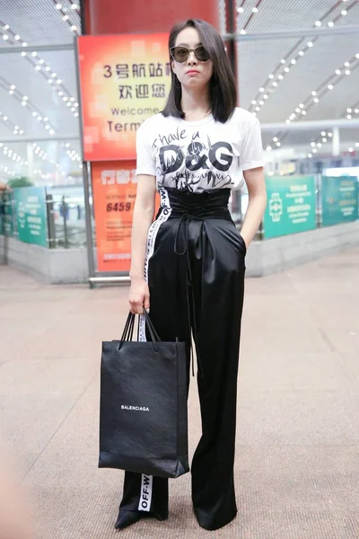 Cantante Actriz China Victoria Song Song Qian Representa Aeropuerto Internacional — Foto de Stock