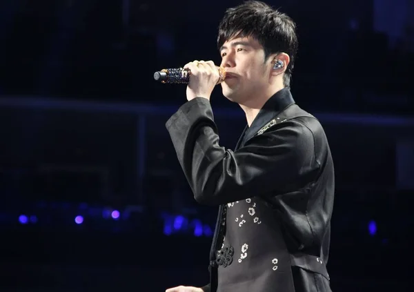 Cantante Taiwanés Jay Chou Presenta Durante Evento Promocional Shanghai China —  Fotos de Stock