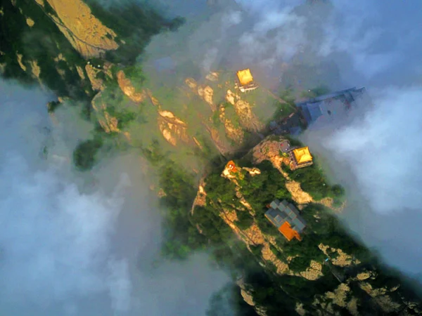 Vista Aérea Montaña Laojun Una Vez Que Retiro Lao Tzu — Foto de Stock