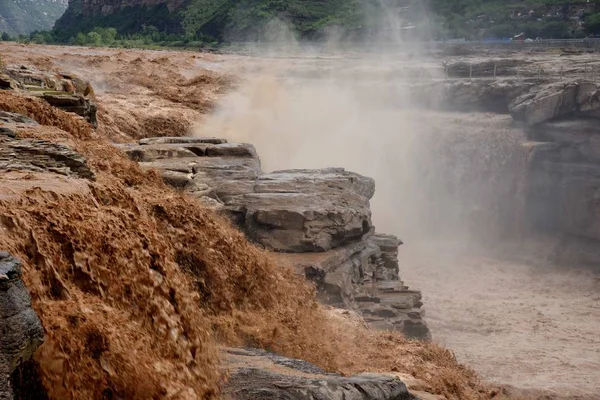 Veduta Della Cascata Hukou Sul Fiume Giallo Nella Contea Provincia — Foto Stock