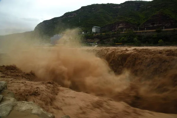 View Hukou Waterfall Yellow River Its Annual Maximum Peak County — Stock Photo, Image