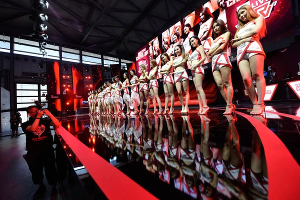Showgirls Pose Stage 15Th China Digital Entertainment Expo Also Known — Stock Photo, Image