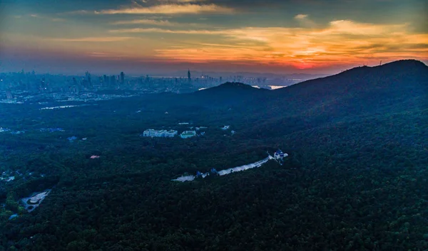 Vista Aérea Mausoléu Sun Yat Sen Verão Cidade Nanjing Província — Fotografia de Stock