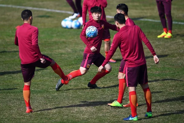 Treinador Marcello Lippi Seleção Chinesa Futebol Masculino Participa Uma Sessão — Fotografia de Stock