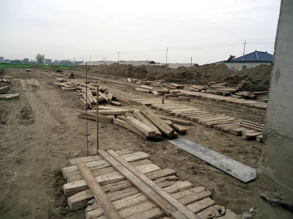 View Tracks Used Village Relocate His Three Storey House Make — стоковое фото