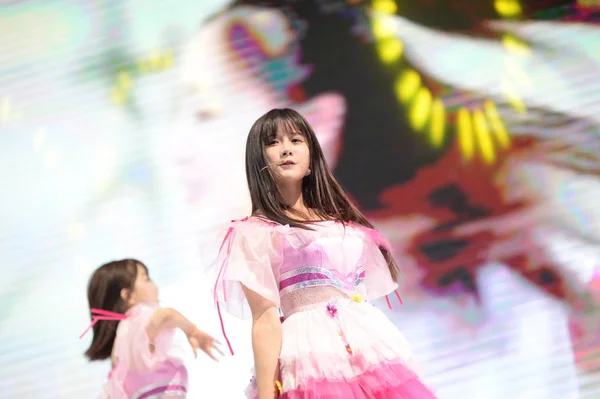 Kínai Lány Csoport Tagja Bej48 Alatt Végez Kína Digitális Entertainment — Stock Fotó