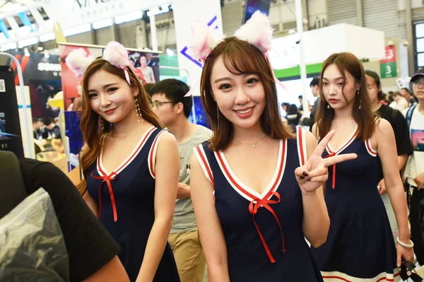 Showgirls Çin Dijital Eğlence Expo Şanghay Çin Olarak Bilinen Chinajoy — Stok fotoğraf