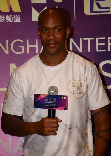 Der Amerikanische Basketballspieler Stephon Xavier Marbury Nimmt Einer Pressekonferenz Seinem — Stockfoto