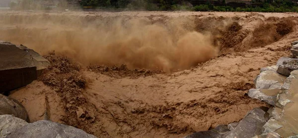 View Hukou Waterfall Yellow River Its Annual Maximum Peak County — Stock Photo, Image