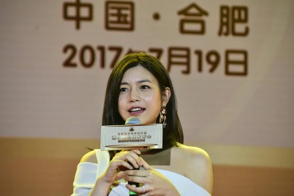 Taiwanese Actress Michelle Chen Attends Press Conference Endorse Restaurant Brand — Stock Photo, Image