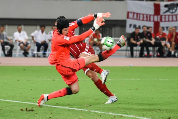 Footballeur Colombien James Rodriguez Derrière Bayern Munich Tire Contre Footballeur — Photo