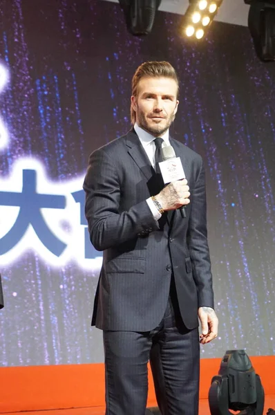 David Beckham Star Football Anglais Participe Événement Promotionnel Pour Marque — Photo