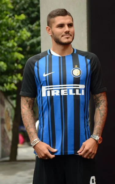 Mauro Icardi Inter Milan Apresenta Durante Evento Promocional Para Pirelli — Fotografia de Stock