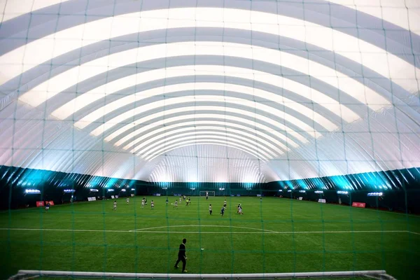 Vista Campo Futebol Indoor Tie Number Football Park Cidade Shenyang — Fotografia de Stock