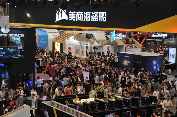 Visitatori Affollano 15Esimo China Digital Entertainment Expo Noto Anche Come — Foto Stock