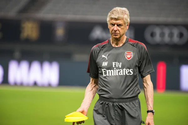 Treinador Principal Arsene Wenger Arsenal Participa Uma Sessão Treinamento Para — Fotografia de Stock