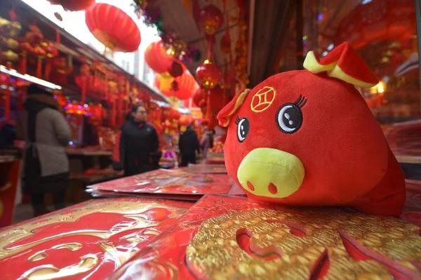 Les Décorations Nouvel Pour Prochaine Fête Printemps Nouvel Chinois Année — Photo
