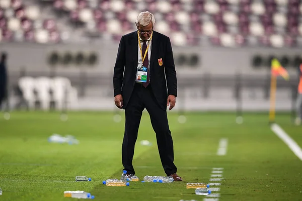 Cheftrainer Marcello Lippi Der Chinesischen Männer Fußballnationalmannschaft Gruppenspiel Gegen Katar — Stockfoto