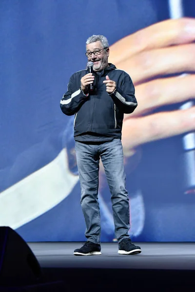 French Designer Philippe Starck Introduces Xiaomi Mix Smartphone Launch Event — Stock Photo, Image