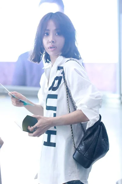 Taiwanees Zangeres Jolin Tsai Afgebeeld Beijing Capital International Airport Beijing — Stockfoto