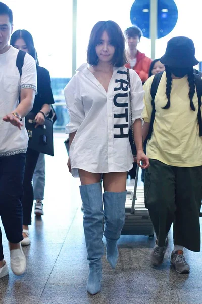 Taiwanees Zangeres Jolin Tsai Afgebeeld Beijing Capital International Airport Beijing — Stockfoto