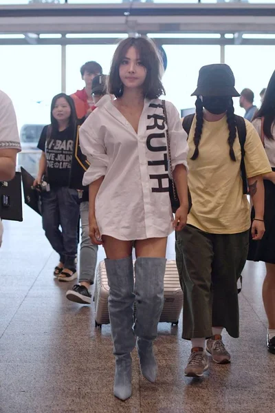 Taiwanese Singer Jolin Tsai Pictured Beijing Capital International Airport Beijing — Stock Photo, Image