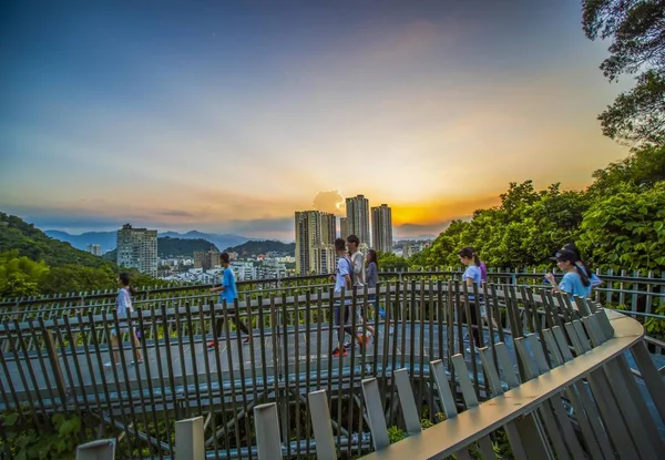 Uitzicht Kleurrijke Zonsondergang Gloed Fuzhou Stad Zuidoost China Provincie Fujian — Stockfoto