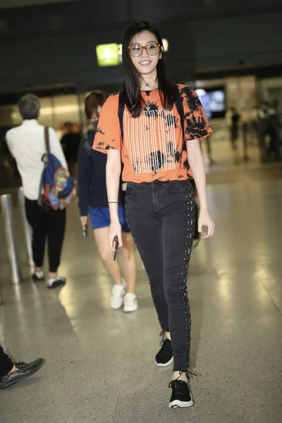 Chinese Supermodel Mengyao Better Known Ming Pictured Beijing Capital International — Stock Photo, Image