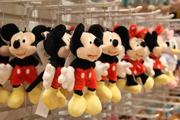 Vista Das Bonecas Minnie Mouse Mickey Mouse Exibidas Segunda Loja — Fotografia de Stock