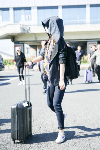 Chinese Actress Tang Wei Pictured Beijing Capital International Airport Beijing — Stock Photo, Image