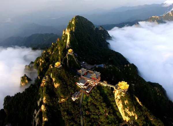 Luftaufnahme Des Laojun Berges Kreis Luanchuan Stadt Luoyang Provinz Henan — Stockfoto