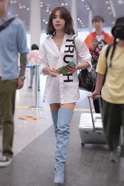 Tayvanlı Şarkıcı Jolin Tsai Pekin Uluslararası Havaalanı Pekin Çin Eylül — Stok fotoğraf