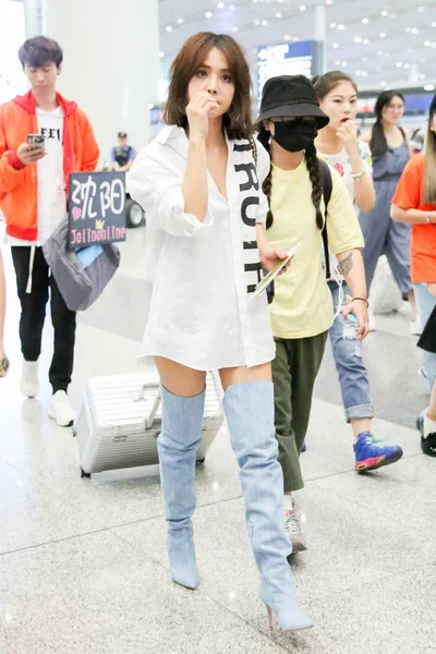 Taiwanees Zangeres Jolin Tsai Afgebeeld Beijing Capital International Airport Beijing — Stockfoto