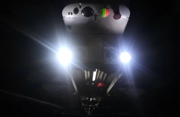 Robot Inteligente Realiza Monitoreo Tiempo Real Las Condiciones Túnel Subterráneo — Foto de Stock