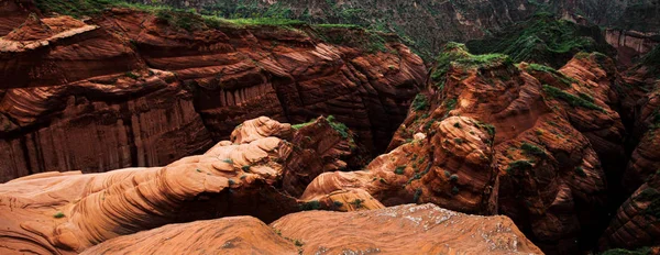 竜州町 靖辺郡 北西中国の陝西省 2017 Danxia 地形の奇岩の風景 — ストック写真
