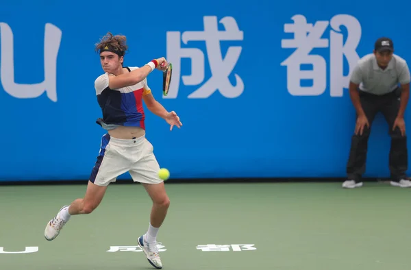 Stefanos Tsitsipas Grecia Devuelve Una Oportunidad Marcos Giron Partido Clasificatorio — Foto de Stock