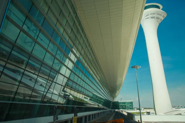 Vista Recém Construído Terminal Aeroporto Internacional Wuhan Tianhe Para Iniciar — Fotografia de Stock