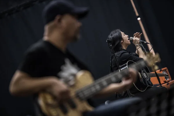 Die Chinesische Rockband Black Panther Nimmt Einer Probe Für Das — Stockfoto