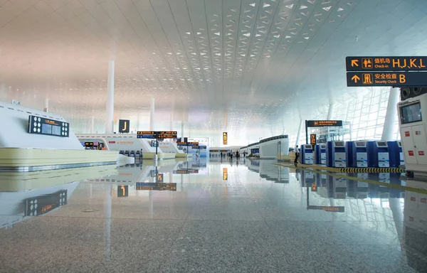 Utsikt Över Den Nybyggda Terminalen Wuhan Tianhe International Airport För — Stockfoto