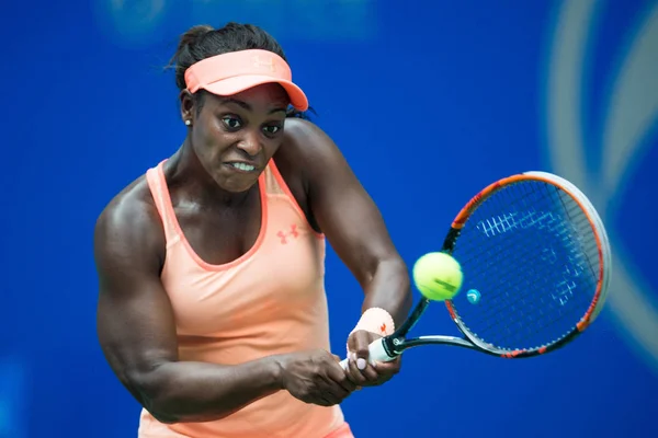 Sloane Stephens Ameryki Zwraca Strzał Wang Qiang Chin Ich Pierwszym — Zdjęcie stockowe