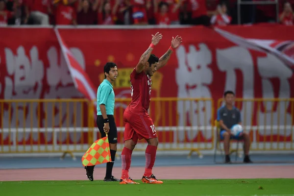 ブラジルのフットボール選手 Givanildo ヴィエイラ ソウザ ハルク 中国の上海 Sipg としてよく知られているを祝う上海 2017 Afc — ストック写真