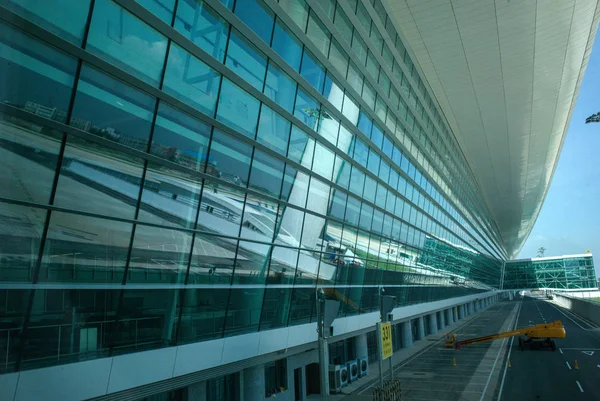 Blick Auf Das Neu Errichtete Terminal Des Internationalen Flughafens Wuhan — Stockfoto