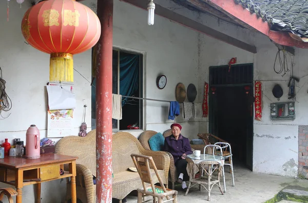 117 Gammel Kinesisk Kvinne Zhu Zhengshi Den Eldste Personen Chengdu – stockfoto