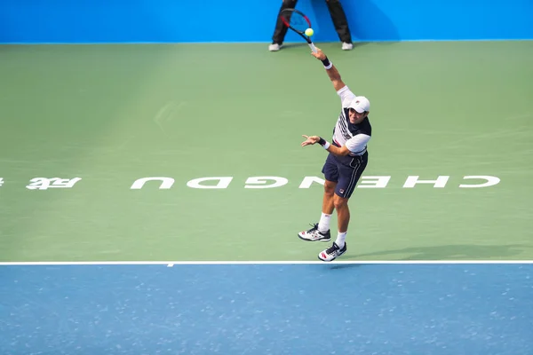 세르비아의 Lajovic 일본의 유이치 스기타 자신의 경기는 단식의 중국의 시에서 — 스톡 사진