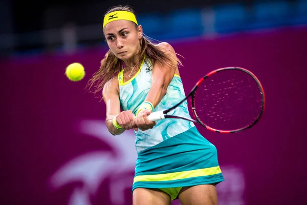 Aleksandra Krunic Sérvia Devolve Tiro Para Rebecca Peterson Suécia Sua — Fotografia de Stock