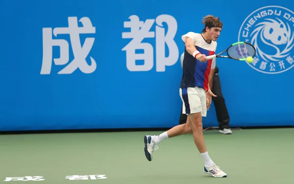 Stefanos Tsitsipas Grecia Devuelve Una Oportunidad Marcos Giron Partido Clasificatorio —  Fotos de Stock