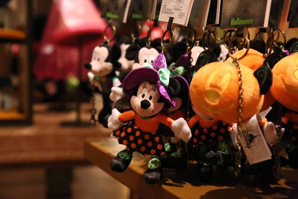 Halloween Tema Nyckelringar Till Salu Butik Shanghai Disneyland För Att — Stockfoto